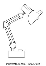 outline illustration of table lamp