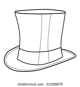 outline illustration of top hat for gentleman