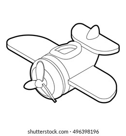 Outline illustration of toy plane vector icon for web