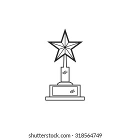 Outline illustration of trophy cup. Vector illustration.