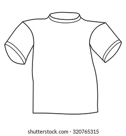 outline illustration of t-shirt, front view