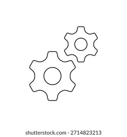 Ilustración de esquema de dos ruedas dentadas entrelazadas para la configuración del sistema.
