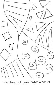 Imagen abstracta del Vector de la ilustración del esquema.
Obra de arte abstracto dibujado a mano.
Simple lindo logotipo original.
Ilustración vectorial dibujada a mano para carteles.