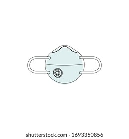 Outline Illustration vector graphic of Mask for template design. Stop Covid-19 Mask