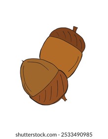 Outline illustration vector image of an acorn.
Hand drawn artwork of an acorn.
Simple cute original logo.
Hand drawn vector illustration for posters.