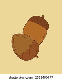 Outline illustration vector image of an acorn.
Hand drawn artwork of an acorn.
Simple cute original logo.
Hand drawn vector illustration for posters.