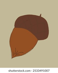 Outline illustration vector image of an acorn.
Hand drawn artwork of an acorn.
Simple cute original logo.
Hand drawn vector illustration for posters.