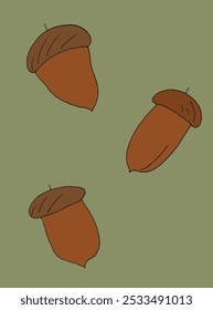 Outline illustration vector image of an acorn.
Hand drawn artwork of an acorn.
Simple cute original logo.
Hand drawn vector illustration for posters.