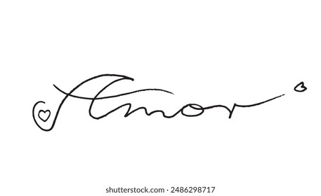 Outline illustration vector image of amore letter.
Hand drawn artwork of amor word.
Simple cute original logo.
Hand drawn vector illustration for posters.