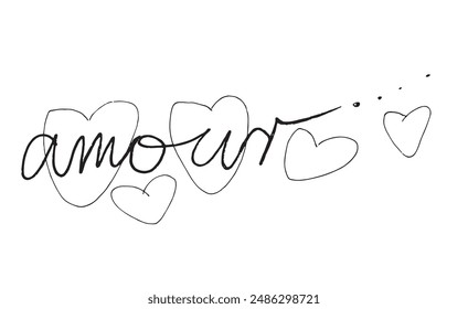 Outline illustration vector image of amore letter.
Hand drawn artwork of amor word.
Simple cute original logo.
Hand drawn vector illustration for posters.