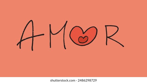 Outline illustration vector image of amore letter.
Hand drawn artwork of amor word.
Simple cute original logo.
Hand drawn vector illustration for posters.