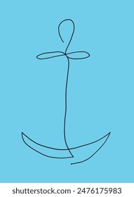 Outline illustration vector image of an anchor.
Hand drawn artwork of an anchor.
Simple cute original logo.
Hand drawn vector illustration for posters.