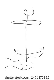 Outline illustration vector image of an anchor.
Hand drawn artwork of an anchor.
Simple cute original logo.
Hand drawn vector illustration for posters.
