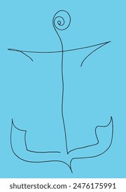 Outline illustration vector image of an anchor.
Hand drawn artwork of an anchor.
Simple cute original logo.
Hand drawn vector illustration for posters.