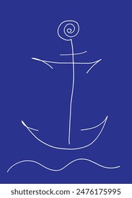 Ilustración de esquema Imagen de Vector de un anclaje.
Obra de arte dibujada a mano de un ancla.
Simple lindo logotipo original.
Ilustración vectorial dibujada a mano para carteles.