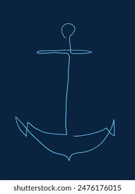 Outline illustration vector image of an anchor.
Hand drawn artwork of an anchor.
Simple cute original logo.
Hand drawn vector illustration for posters.