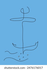Outline illustration vector image of an anchor.
Hand drawn artwork of an anchor.
Simple cute original logo.
Hand drawn vector illustration for posters.