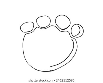 Outline illustration vector image of an animal paw.
Hand drawn artwork of an animal paw.
Simple cute original logo.
Hand drawn vector illustration for posters.