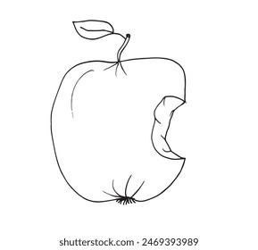 Outline illustration vector image of an apple.
Hand drawn artwork of an apple.
Simple cute original logo.
Hand drawn vector illustration for posters.