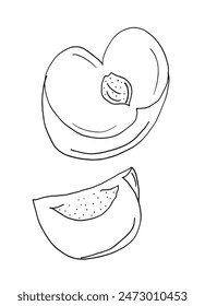 Outline illustration vector image of an apricot.
Hand drawn artwork of an apricot.
Simple cute original logo.
Hand drawn vector illustration for posters.