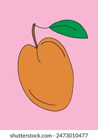 Outline illustration vector image of an apricot.
Hand drawn artwork of an apricot.
Simple cute original logo.
Hand drawn vector illustration for posters.