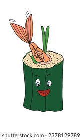 Outline illustration vector image of an asian food.
Hand drawn artwork of an asian food. 
Simple cute original logo.
Hand drawn vector illustration for posters, cards, t-shirts.