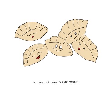Ilustración de esquema de imagen vectorial de un alimento asiático.
Obra artística a mano de una comida asiática. 
Simple y lindo logo original.
Ilustración vectorial dibujada a mano para afiches, tarjetas, camisetas.