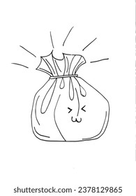 Outline illustration vector image of an asian food.
Hand drawn artwork of an asian food. 
Simple cute original logo.
Hand drawn vector illustration for posters, cards, t-shirts.