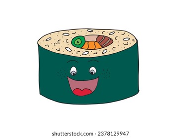 Outline illustration vector image of an asian food.
Hand drawn artwork of an asian food. 
Simple cute original logo.
Hand drawn vector illustration for posters, cards, t-shirts.