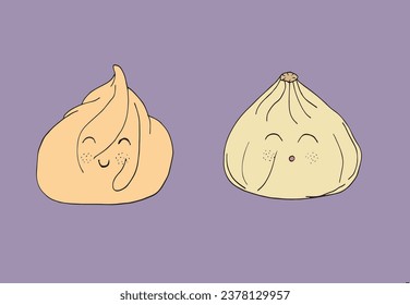 Outline illustration vector image of an asian food.
Hand drawn artwork of an asian food. 
Simple cute original logo.
Hand drawn vector illustration for posters, cards, t-shirts.