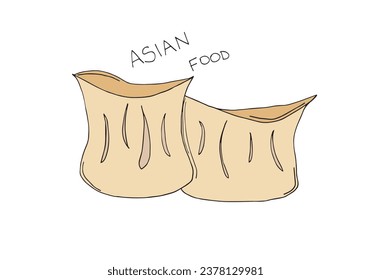 Outline illustration vector image of an asian food.
Hand drawn artwork of an asian food. 
Simple cute original logo.
Hand drawn vector illustration for posters, cards, t-shirts.