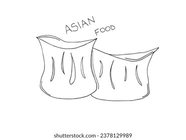 Outline illustration vector image of an asian food.
Hand drawn artwork of an asian food. 
Simple cute original logo.
Hand drawn vector illustration for posters, cards, t-shirts.
