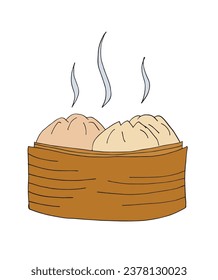 Outline illustration vector image of an asian food.
Hand drawn artwork of an asian food. 
Simple cute original logo.
Hand drawn vector illustration for posters, cards, t-shirts.