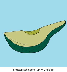 Outline illustration vector image of an avocado.
Hand drawn artwork of an avocado.
Simple cute original logo.
Hand drawn vector illustration for posters.