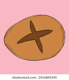Esbozar la imagen vectorial de un bagel.
Dibujo a mano de un bagel.
Simple y lindo logo original.
Ilustración vectorial dibujada a mano para afiches.