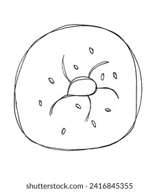 Outline illustration vector image of a bagel.
Hand drawn artwork of a bagel.
Simple cute original logo.
Hand drawn vector illustration for posters.