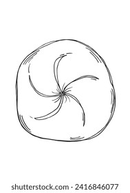 Outline illustration vector image of a bagel.
Hand drawn artwork of a bagel.
Simple cute original logo.
Hand drawn vector illustration for posters.
