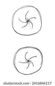 Outline illustration vector image of a bagel.
Hand drawn artwork of a bagel.
Simple cute original logo.
Hand drawn vector illustration for posters.