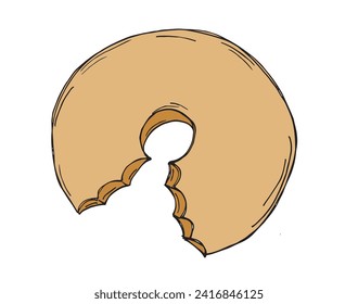 Outline illustration vector image of a bagel.
Hand drawn artwork of a bagel.
Simple cute original logo.
Hand drawn vector illustration for posters.