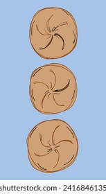 Outline illustration vector image of a bagel.
Hand drawn artwork of a bagel.
Simple cute original logo.
Hand drawn vector illustration for posters.