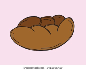 Outline illustration vector image of a bagel.
Hand drawn artwork of a bagel.
Simple cute original logo.
Hand drawn vector illustration for posters.