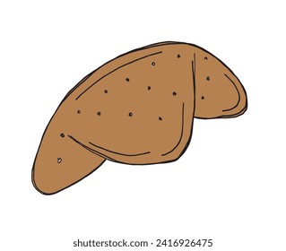 Outline illustration vector image of a bagel.
Hand drawn artwork of a bagel.
Simple cute original logo.
Hand drawn vector illustration for posters.