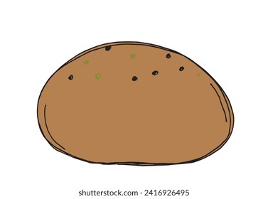 Outline illustration vector image of a bagel.
Hand drawn artwork of a bagel.
Simple cute original logo.
Hand drawn vector illustration for posters.