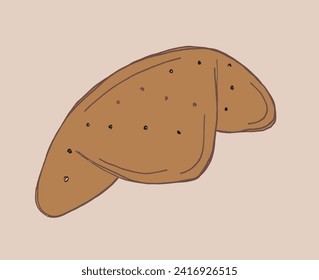 Outline illustration vector image of a bagel.
Hand drawn artwork of a bagel.
Simple cute original logo.
Hand drawn vector illustration for posters.