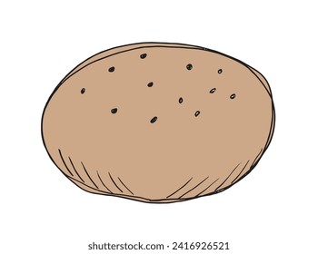 Outline illustration vector image of a bagel.
Hand drawn artwork of a bagel.
Simple cute original logo.
Hand drawn vector illustration for posters.