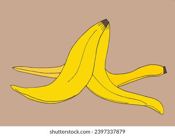 Outline illustration vector image of a banana.
Hand drawn artwork of a banana.
Simple cute original logo.
Hand drawn vector illustration for posters, cards, t-shirts.