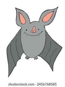 Outline illustration vector image of a bat.
Hand drawn artwork of a bat.
Simple cute original logo.
Hand drawn vector illustration for posters.