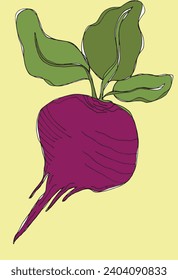 Outline illustration vector image of a beet root.
Hand drawn artwork of a beets.
Simple cute original logo.
Hand drawn vector illustration for posters