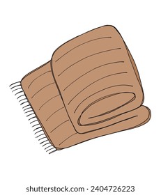 Ilustración de esquema de imagen vectorial de una manta.
Obra artística a mano de una manta.
Simple y lindo logo original.
Ilustración vectorial dibujada a mano para afiches