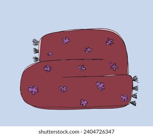 Ilustración de esquema de imagen vectorial de una manta.
Obra artística a mano de una manta.
Simple y lindo logo original.
Ilustración vectorial dibujada a mano para afiches